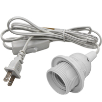 Kabel Lampu Gantung Dua Cabang 12 kaki dengan Soket Bohlam E26/E27, Colokan US, Saklar On/Off