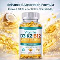 Bestseller - Capsules d'extraits de plantes D3 K2 et B12 - Flacon de 60 unités - Favorise la santé des os et le système immunitaire chez les adultes