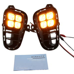 Feu <span class=keywords><strong>antibrouillard</strong></span> LED pour voiture, système d'éclairage automatique, étanche, 4 yeux, pour <span class=keywords><strong>KIA</strong></span> <span class=keywords><strong>Rio</strong></span> 2018, 2019, 2020, DRL - Product Image 4