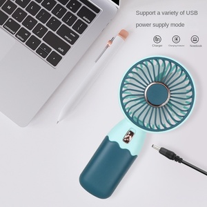 Mini Portable USB Rechargeable Plastic <b>Fan</b> for Kids 5V Air Cooling Three Wind Options <b>Stand</b> Lanyard Wearable Table Installation - Product Image 4