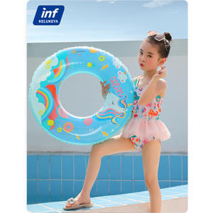 Anillo de natación inflable para niños Inf Kelukeya, diseño de unicornio de dibujos animados, flotador para piscina para niños de 5 a 7 años - Product Image 1