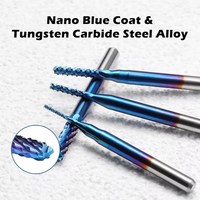 Fraise à maïs en carbure haute dureté 0,5-12 mm, taille personnalisée, OEM, droite et gauche, revêtement nano bleu pour l'acier