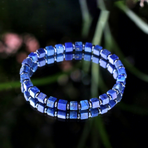 Bracelet en perles carrées de Lapis Lazuli naturel 6*6mm, style bohème, perles irrégulières, bracelet de guérison pour les <span class=keywords><strong>vacances</strong></span> - Product Image 3