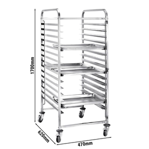 Stainless Steel 15 Level Patisserie Tray <b>Racking</b> Trolley Commercial Mobile Bakery Pan <b>Storage</b> Cart <b>for</b> Pastry Catering kitchen - Product Image 3
