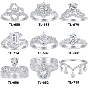 Factory On Stock Customizable 925 Sterling <b>Silver</b> <b>Stacked</b> Crown <b>Ring</b> Luxury Style 5A Cubic Zirconia Engagement & Wedding <b>Ring</b> - Product Image 1