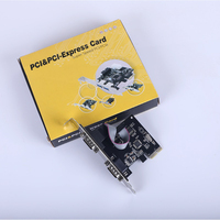 Kartu Serial PCI Express 9-Pin Ganda dengan 2 Port RS232 DB9 Chipset WCH382 Hitam OEM Dikemas dalam Karton Tersedia dalam Stok