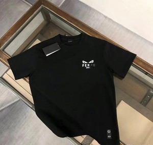 Camiseta de <span class=keywords><strong>Hombre</strong></span> de Manga Corta con Cuello Redondo, 100% Algodón Peinado, Corte Holgado, Bordada, Nueva Colección de Verano 25, Marca Auténtica FD - Product Image 3