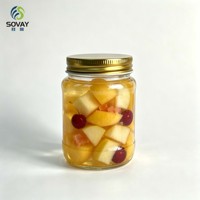 Pot en verre transparent bombé court de 300 ml avec col à vis pour miel, confiture, sauce chili, emballage alimentaire