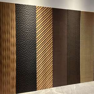 实心杨木纹理板3D雕刻简约家居装饰酒店门墙板高端木质贴面板 - Product Image 2