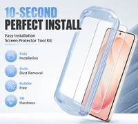 Protection d'écran en verre trempé pour téléphone, luxe, transparente, 9H, sans poussière, installation facile, applicateur, pour Samsung S24 S25 S26 Plus ultra