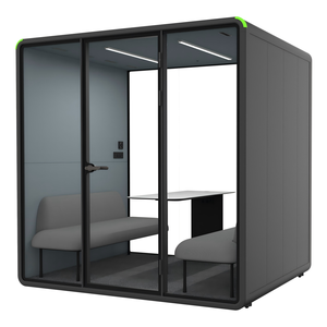 Cabine de réunion acoustique quatre places, isolation phonique, cabine de bureau mobile, cabine de discussion privée - Product Image 1