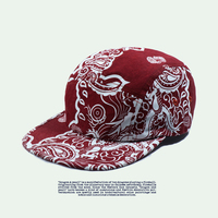 Logotipo del cliente Aleros gordos Double Dragon Play Beads Flor de anacardo Retro Multicolor Rojo Gorras sin estructura