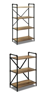 Estantería <span class=keywords><strong>de</strong></span> madera maciza <span class=keywords><strong>de</strong></span> hierro forjado para Loft <span class=keywords><strong>de</strong></span> estilo americano, estantería <span class=keywords><strong>de</strong></span> exhibición <span class=keywords><strong>de</strong></span> tubería Feng Shui Industrial Vintage, estantería creativa - Product Image 6