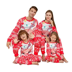 Bé gái gia đình jammies phù hợp với kỳ nghỉ Hữu Cơ cotton đồ ngủ gia đình phù hợp với giáng sinh đồ ngủ lễ hội Pajama Bộ