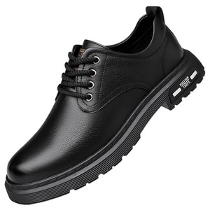 Chaussures décontractées pour hommes en cuir à lacets, bout rond, semelle en caoutchouc, durables, mode printemps - Product Image 5