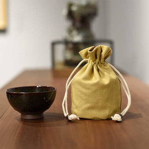 Sacs à cordon en velours doux de qualité supérieure, personnalisés avec logo, en coton et lin double couche, pour bijoux et cadeaux, vente en gros - Product Image 5