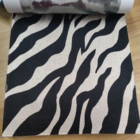 Nouveau Design Rideau Tissu Noir Gris Jacquard Tissu Luxe Motif Rideaux Occultants pour le Salon