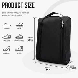 Sac à chaussures de golf respirant avec logo personnalisé, en nylon imperméable, pochette de transport pour chaussures de sport athlétiques avec maille ventilée pour les voyages - Product Image 4