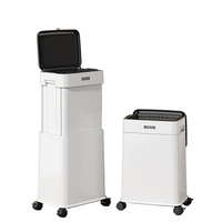 Poubelle de cuisine en plastique écologique de 20 L, réglable et extensible, blanche/gris foncé