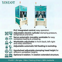 Nouvelle machine de marquage à chaud automatique double station YiNUOT en aluminium avec servomoteur, imprimante d'étiquettes 800 pièces/heure, compatible avec les machines à injection pour l'industrie alimentaire