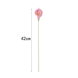 ดอกคาลล่าลิลลี่ไหมพรมถักมือ ดอกไม้ประดิษฐ์สำหรับตกแต่งโต๊ะทำงาน - Product Image 5
