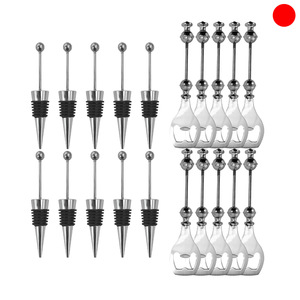 Wine <b>Stoppers</b> Metal <b>Bottle</b> <b>Stopper</b> Set With <b>Bottle</b> Opener Easy To Use For Wine <b>Bottles</b> - Product Image 1