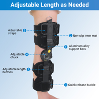 Prothèse de genou flexible de type nouveau en aluminium et spandex épais, réglable, pour AVC, hémiplégie, entorse des ligaments