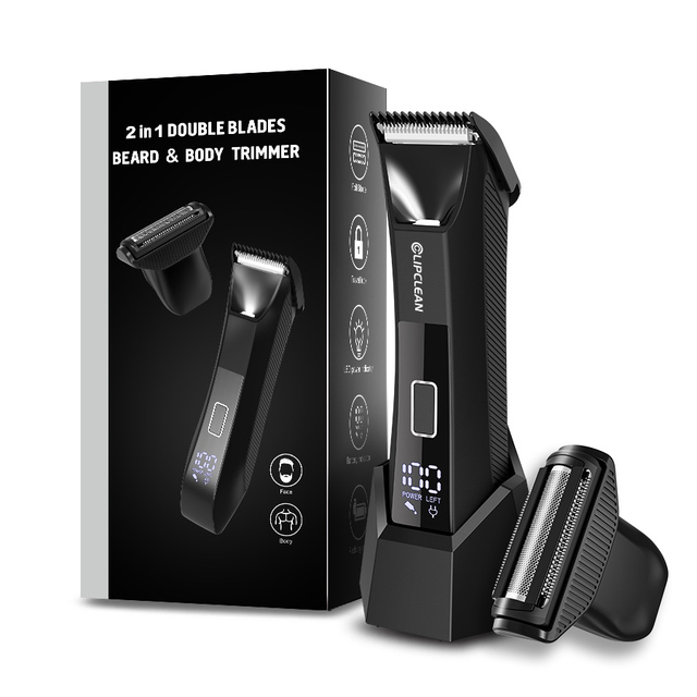 Men Shaver Machine Mini Body Beard Hair Trimmer Sensitive Areas 2-in-1 Electric Rechargeable Ceramic Blade Shaver Set Kit