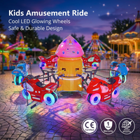 Mini máquina de juego de parque de atracciones al aire libre Merry Go Round asiento de motocicleta comercial Paseo en carrusel eléctrico para niños