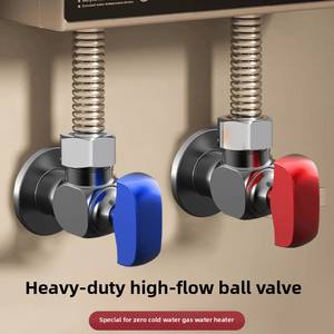 Robinet à bille épaissi au design moderne et épuré pour chauffe-eau domestique, avec noyau de 4 pouces, grand débit, pour eau froide et chaude - Product Image 3