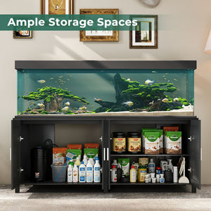 Support de réservoir à poissons moderne en bois écologique, imperméable, autoportant, robuste, avec châssis en acier pour réservoirs de 100/120/150 gallons - Product Image 3