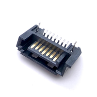 Connecteur Soulin SATA 7 broches Triple Wrap SMT universel LCP demi-laiton IP67 PCB 15U pour cartes mères d'ordinateurs