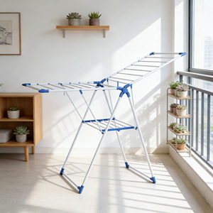 Tendedero Plegable Tipo Ala de Gaviota, Ahorra Espacio, Soporte Metálico <span class=keywords><strong>para</strong></span> Ropa, Portátil, Multicapa, Ajustable - Product Image 4