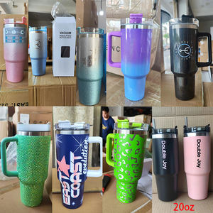 Vasos Térmicos de Viaje de 20oz y 40oz con Recubrimiento en Polvo, Tazas Personalizadas Tipo <span class=keywords><strong>Yeti</strong></span> con Tapa y Pajita, Vaso de Café de Acero Inoxidable Personalizado - Product Image 2