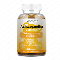 Offre Spéciale : Gommes d'Ashwagandha 2000mg au Poivre Noir pour le Soulagement du Stress, le Soutien Immunitaire et Thyroïdien, Végétaliennes, Sans OGM, Sans Gluten, 60 Unités