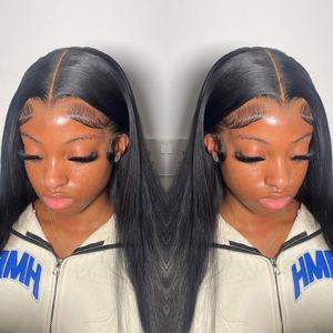 Wholesale Bone Straight Raw Remy Brazilian Virgin Human Hair <b>Lace</b> Frontal <b>Wig</b> Hd Swiss <b>Lace</b> <b>Front</b> <b>Wigs</b> for Black Women - Product Image 1