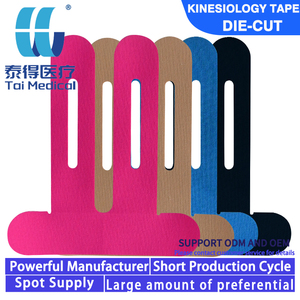 Bande de kinésiologie élastique en coton 22CM*25CM, vente en gros d'usine, bandage sportif pour genou, imperméable et respirant, pour fitness et sport - Product Image 1