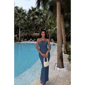 Robe de soirée INDIGO NINA avec nœud papillon orné de perles - Product Image 3