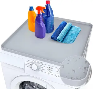 Protecteur supérieur de laveuse et de sécheuse, tapis en caoutchouc de silicone pour machine à laver et sèche-linge Décoration intérieure
