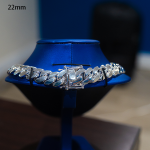 고품질 925 실버 쿠반 링크 체인 22mm 마이애미 쿠반 체인 목걸이 진주 금도금 클래식 힙합 스타일 선물용 - Product Image 4