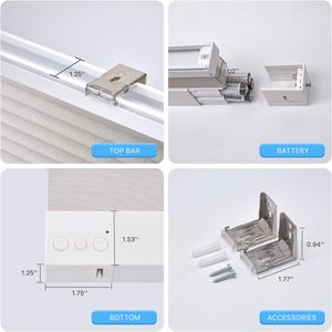 Stores alvéolaires horizontaux occultants modernes sans fil intégrés, imperméables, pour fenêtres françaises, en <span class=keywords><strong>tissu</strong></span> plastique, prix usine - Product Image 2