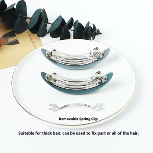 Corea del Sur acrílico Clip tocado horquilla plástico templado superior Clip red rojo venta al por mayor horquilla Cabeza trasera resorte Clip - Product Image 4