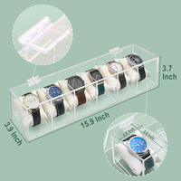 Boîte de rangement et de présentation de montres en acrylique transparent pour chambre à coucher, salon, armoire, salle d'exposition, magasins, présentoir en acrylique