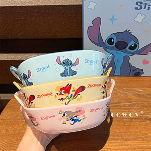 <span class=keywords><strong>Assiette</strong></span> à dîner en céramique de dessin animé <span class=keywords><strong>Disney</strong></span>, plaque à pâtisserie pour un usage domestique, des fêtes, l'école et un cadeau de Noël - Product Image 6