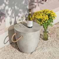 Table d'appoint/table de chevet de style ferme gris peinte à la main, en MgO de haute qualité, design traditionnel, taille personnalisée, pour usage extérieur en parc