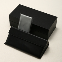 Étui à lunettes pliable semi-rigide de luxe noir, personnalisé, pour lunettes de soleil, boîte d'emballage simple à transporter