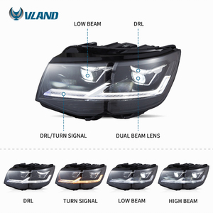 ชุดไฟหน้า VLAND อัพเกรดเป็น LED สำหรับรถยนต์ Volkswagen Transporter Multivan <span class=keywords><strong>Caravelle</strong></span> T6 ปี 2015 2016 2017 <span class=keywords><strong>2018</strong></span> 2019 - Product Image 2