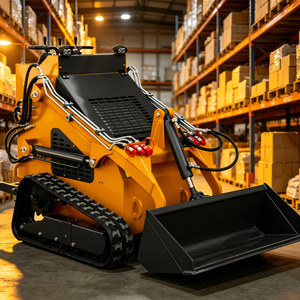 Professional Mini Compact <b>Wheel</b> Skid Steer <b>Small</b> Track Skid Steer for Construction Farm Garden Use with Attachments Price - Product Image 1