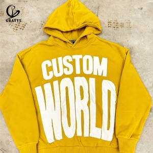 Sudadera con Capucha Oversize de Felpa de Alta Calidad de 400 Gramos, Estilo Urbano Holgado, con Gráficos y Parches de Chenilla, Personalizada, OEM ODM - Product Image 2