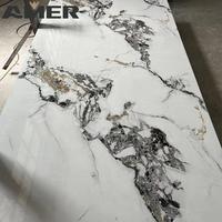 Amer Décoration murale d'intérieur Panneau mural UV très brillant Feuille de marbre UV en marbre PVC